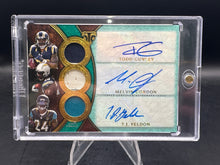 Load image into Gallery viewer, 2015 Triple Threads T. Gurley T.J. Yeldon M. Gordon Auto Trios Emerald #/18