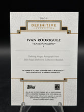 Load image into Gallery viewer, 2025 Topps Definitive Collection Ivan Rodriguez Defining Images Auto Red #/5