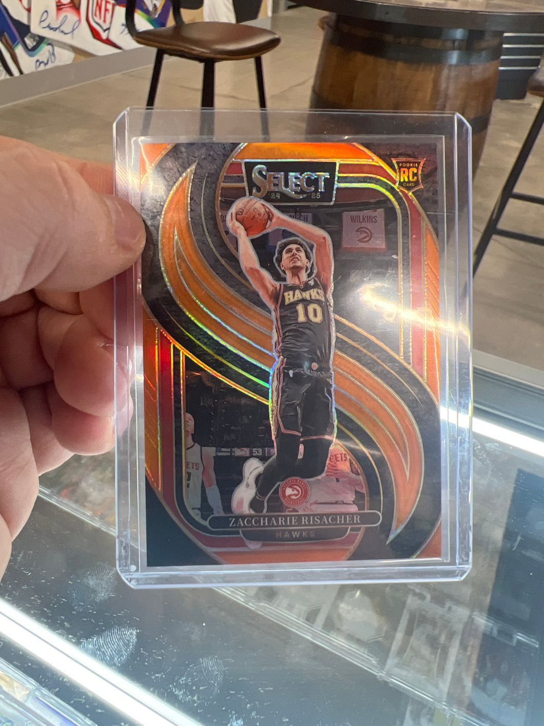 2024-25 Select Zaccharie Risacher Premier RC Orange Prizm 60/65 Hawks