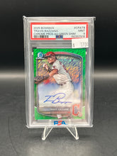 Load image into Gallery viewer, Travis Bazzana 2025 Bowman Chrome Prospect Auto Green Shimmer /99 #CPA-TB PSA 9
