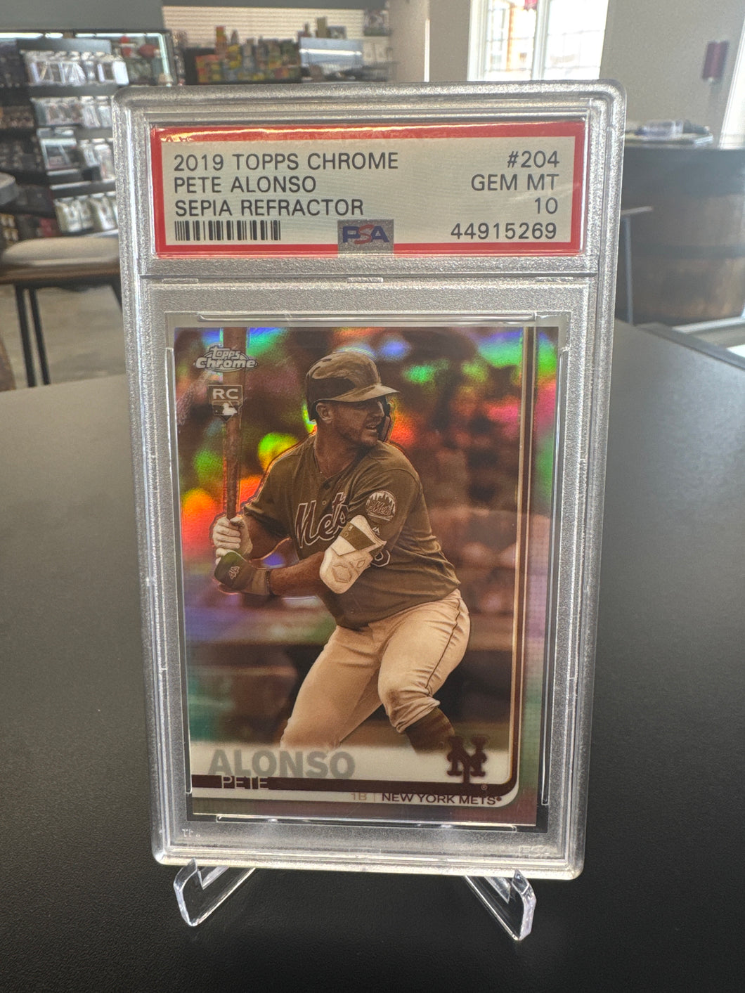 Pete Alonso 2019 Topps Chrome Sepia Refractor Rookie RC PSA 10