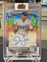 Load image into Gallery viewer, Jac Caglianone 2025 Bowman Chrome Pros Auto #CPA-JCA Speckle Refractor 75/299
