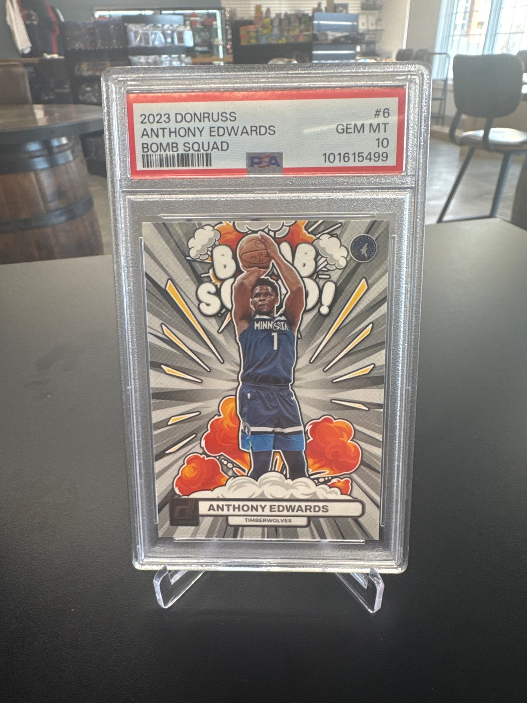 Anthony Edwards 2023 Donruss Bomb Squad PSA 10
