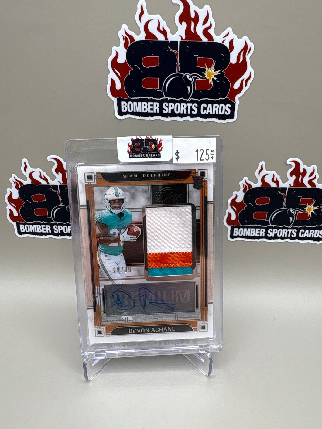 2023 Panini One De’Von Achane #29/99 Premium Patch Auto