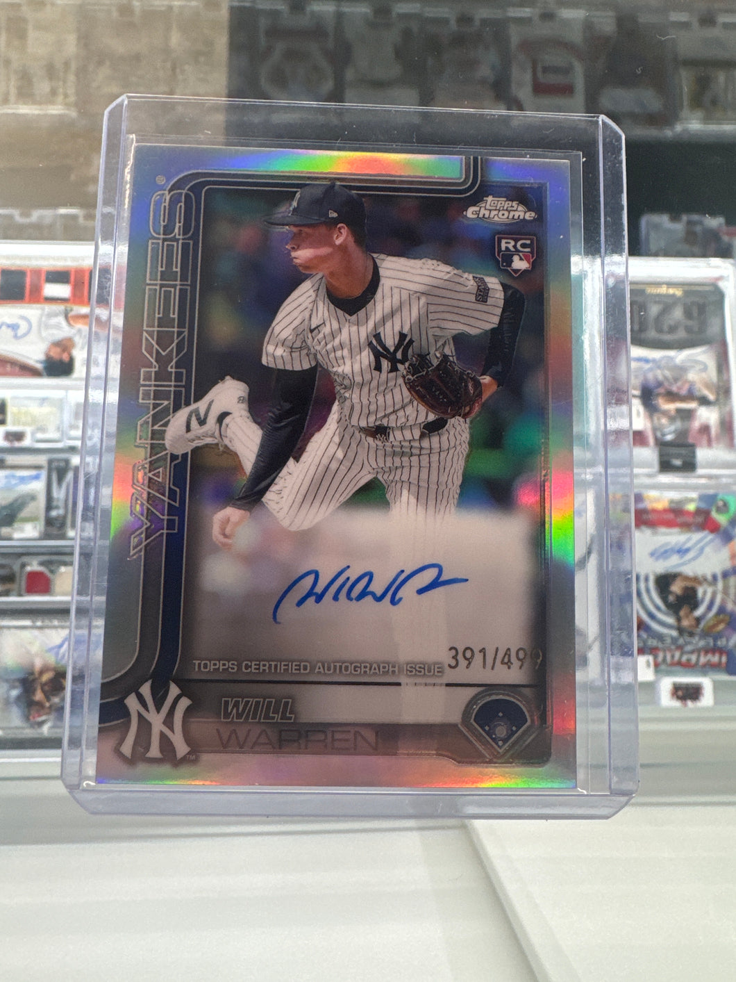 Will Warren 2025 Topps Chrome Autograph 391/499 Yankees