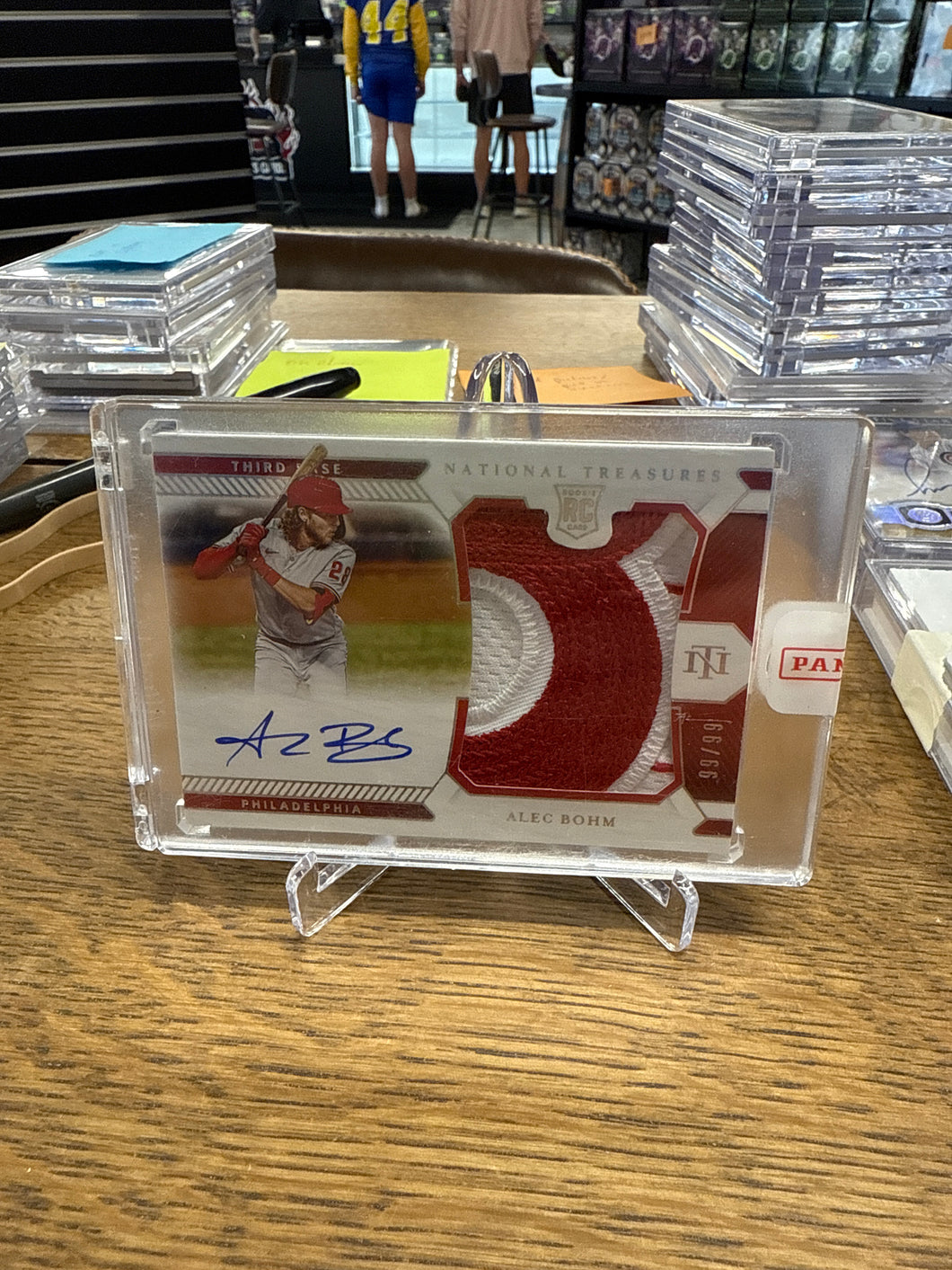 Alec Bohm 2021 Panini National Treasures Jumbo Patch Auto RC 99/99