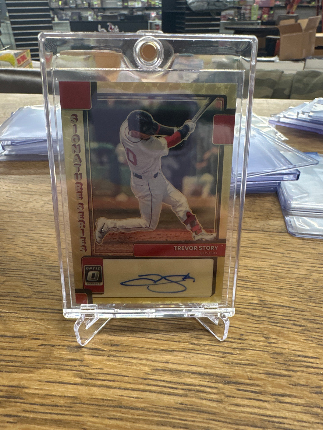 Trevor Story 2022 Panini Donruss Optic Signature Series Gold Vinyl Auto 1/1