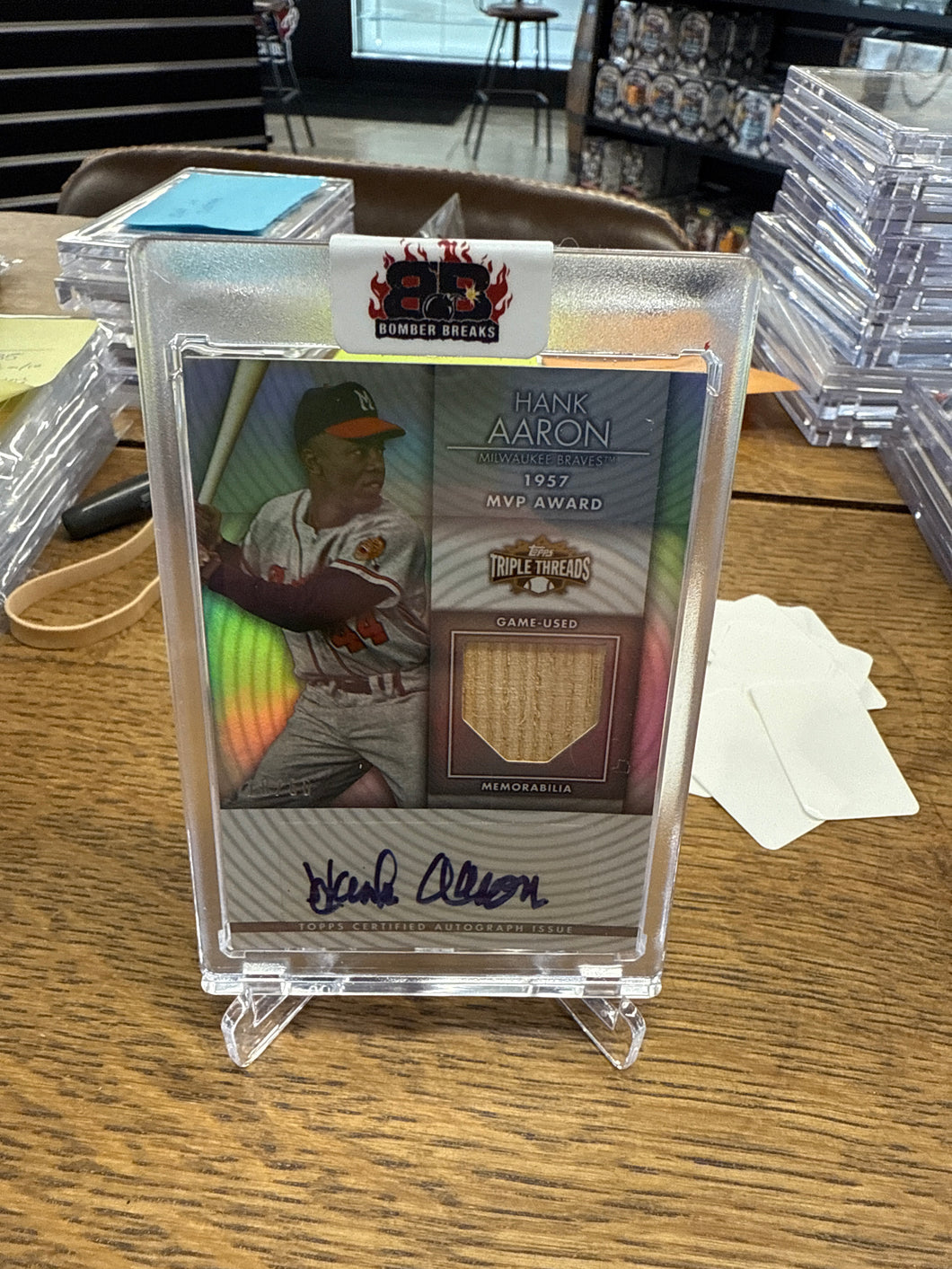 Hank Aaron 2012 Topps Triple Threads Bat Auto 18/66