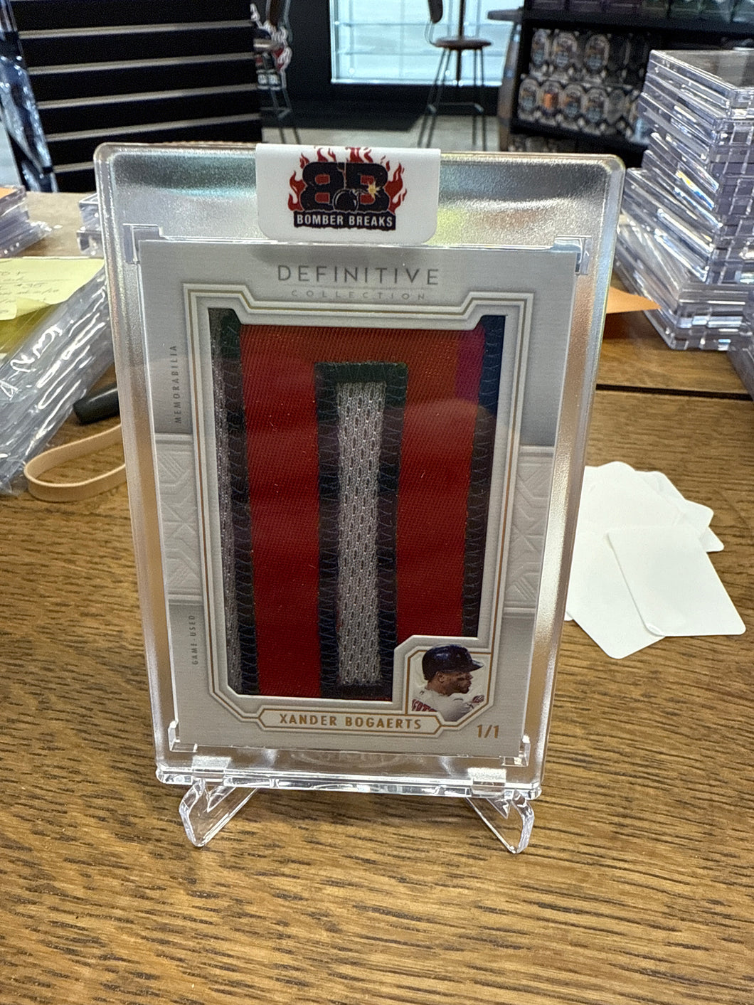 Xander Bogaerts 2020 Topps Definitive Nameplate Letter O Patch 1/1