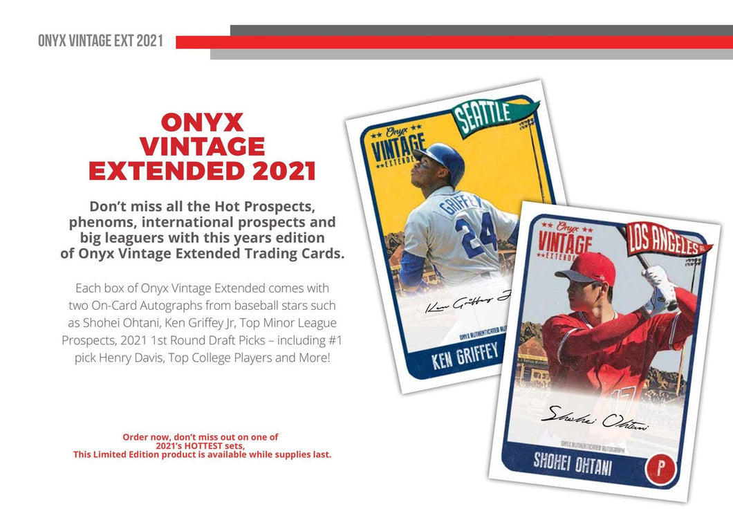 2021 Onyx Vintage Extended Series Baseball Box