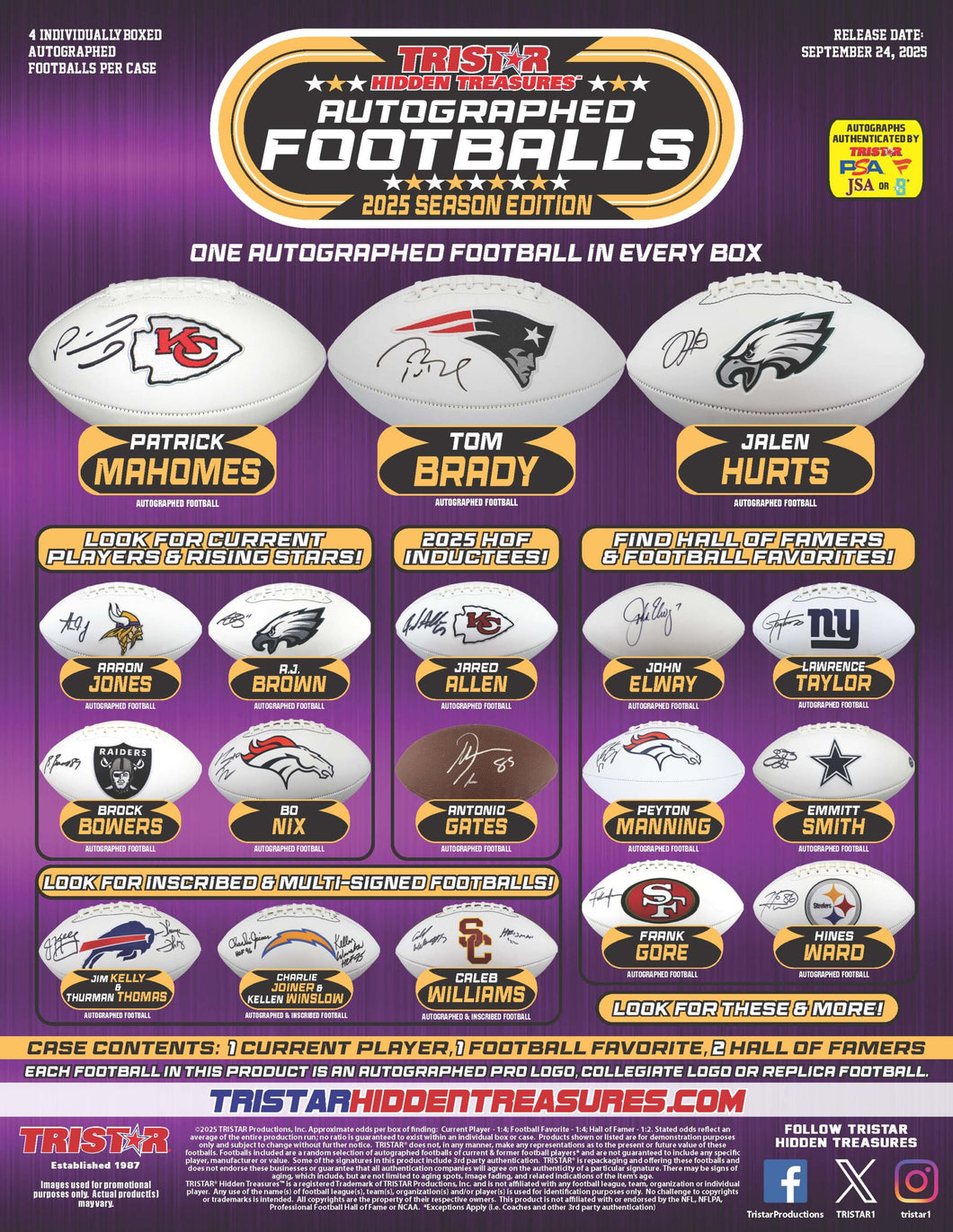 2025 Tristar Hidden Treasures Autographed Footballs Season Edition Box