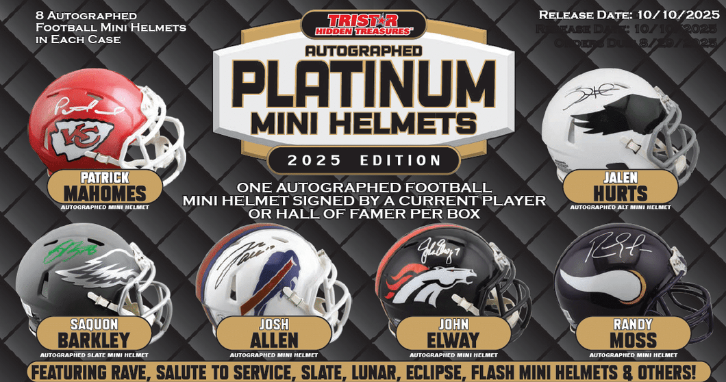 2025 TriStar Autographed Platinum Edition Mini-Helmet Football Box