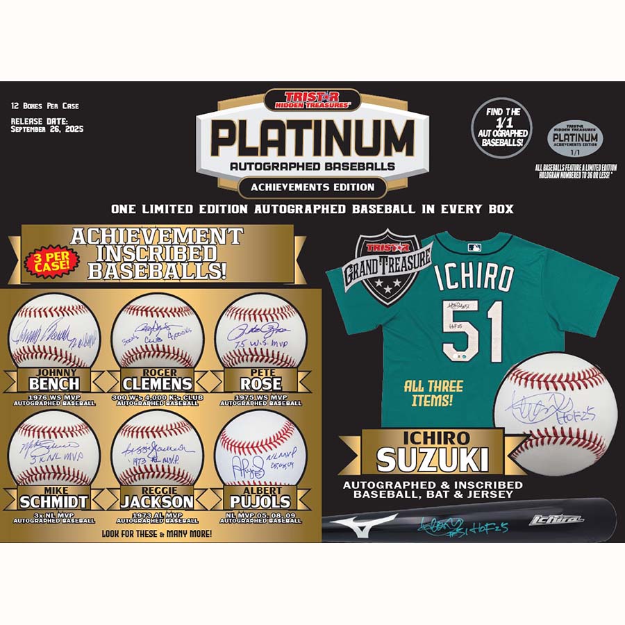 2025 Tristar Hidden Treasures Platinum Autographed Baseball Achievements Edition 12 Box Case