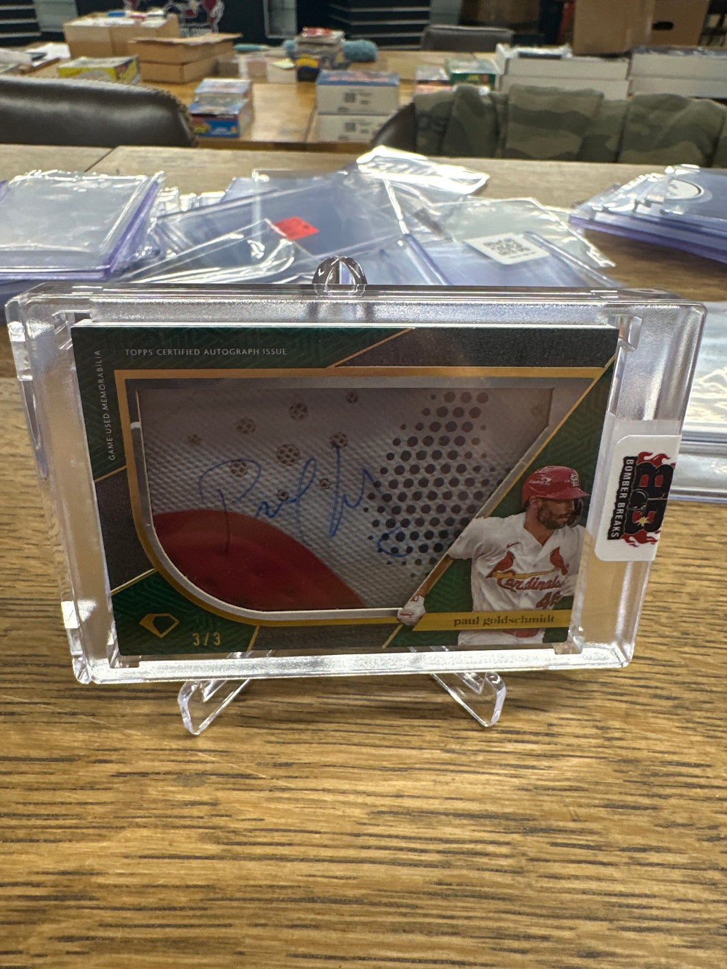 Paul Goldschmidt 2024 Topps Diamond Icons Preeminent Pieces Jumbo Cleat Patch Auto 3/3
