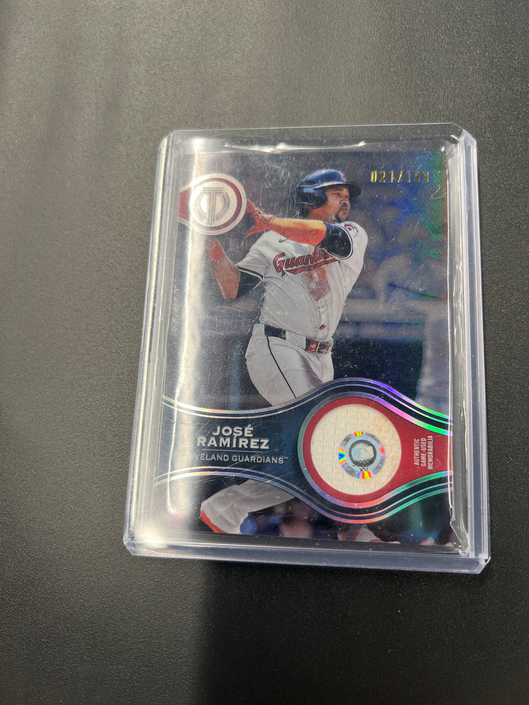 Jose Ramirez /199 2025 Topps Tribute Stamp of Approval Relic Card 021/199