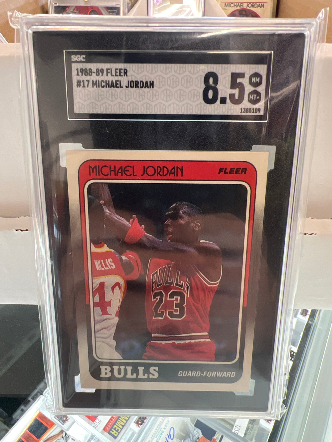 1988-89 FLEER MICHAEL JORDAN (3RD YEAR) #17 CHICAGO BULLS HOF SGC 8.5 NM/MT+++