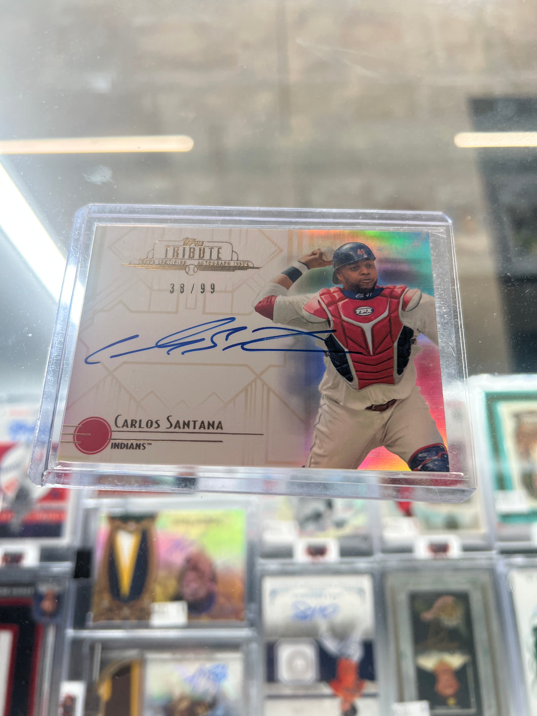 2014 Topps Tribute Auto /99 Carlos Santana #TA-CSA Auto