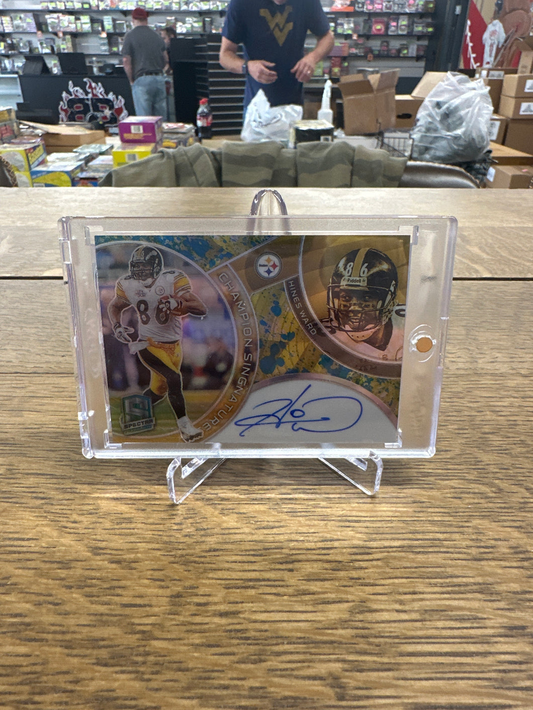 Hines Ward 2023 Panini Spectra Champion Signatures Neon Splatter Auto 6/8