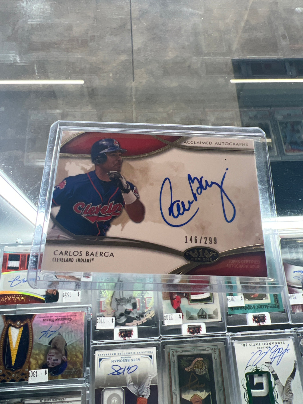 2014 Carlos Baerga Topps Tier One AUTO /299 - CBA Cleveland Indians