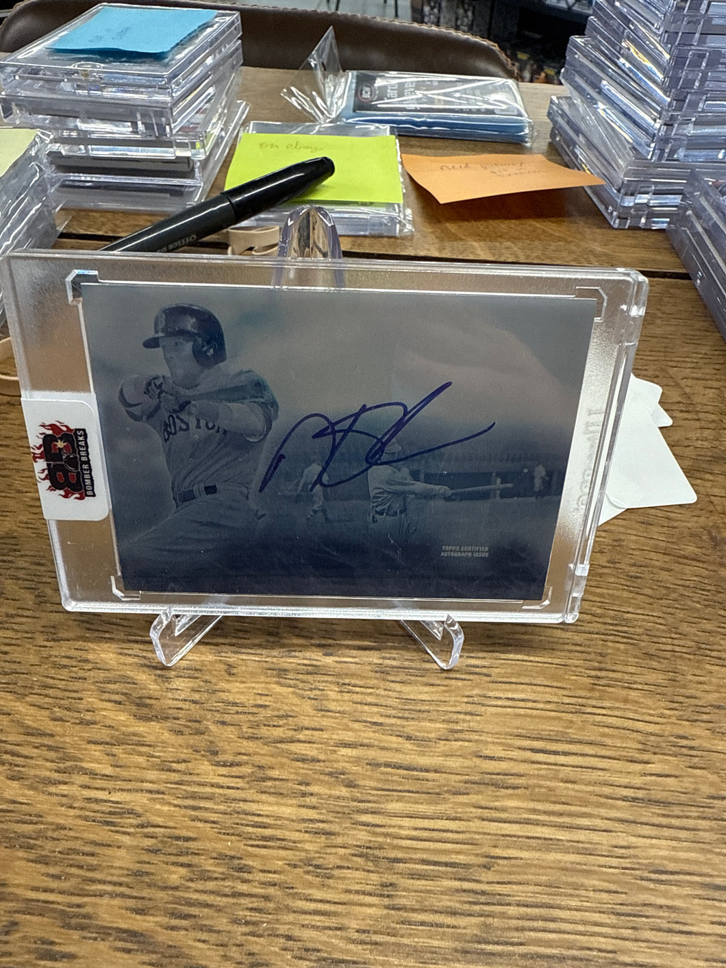Dustin Pedroia 2014 Topps Tribute Traditions Printing Plate Auto 1/1 (has background in it)