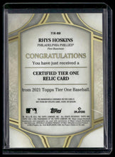 Load image into Gallery viewer, 2021 Topps Tier One - Tier One Relics #T1R-RH Rhys Hoskins #/399
