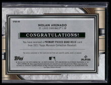 Load image into Gallery viewer, 2021 Topps Museum Collection #SPQR-NA Nolan Arenado Quad Relics #/99

