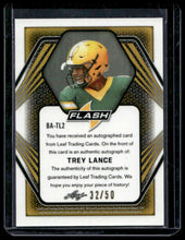 Load image into Gallery viewer, 2021 Leaf Flash #PA-TL2 Trey Lance Portrait Autographs Purple #/50
