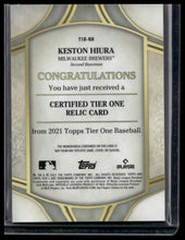 Load image into Gallery viewer, 2021 Topps Tier One - Tier One Relics #T1R-KH Keston Hiura #/399
