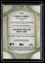 Load image into Gallery viewer, 2021 Topps Tier One - Tier One Relics #T1R-CC Carlos Correa #/299
