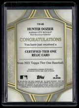 Load image into Gallery viewer, Hunter Dozier 2021 Topps Tier One - Tier One Relics #/399
