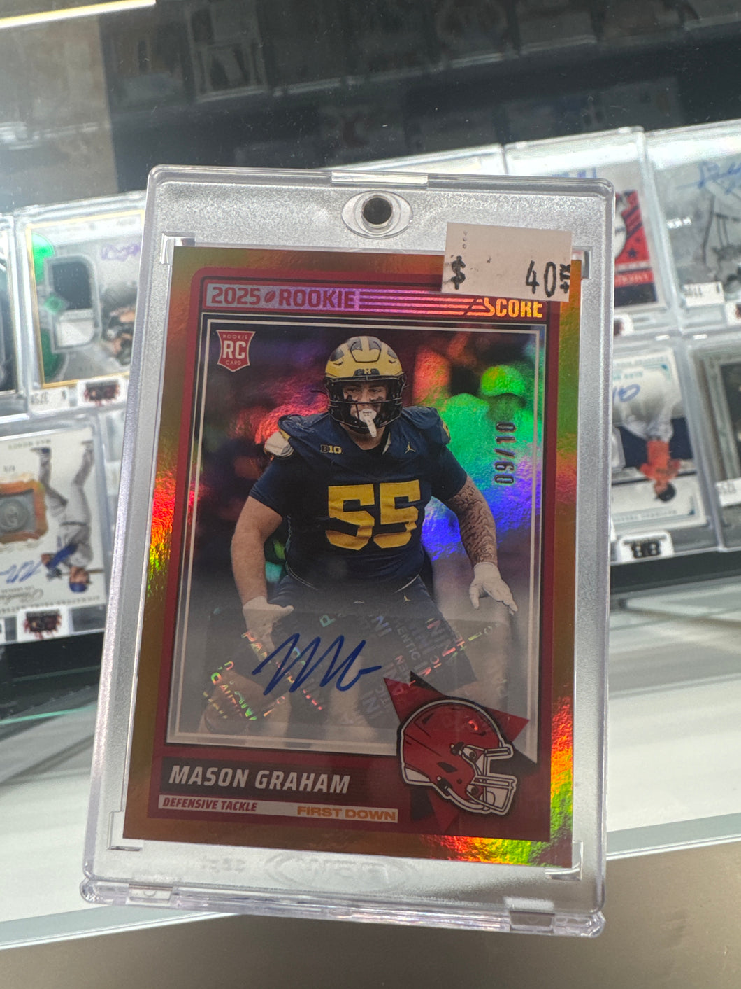 Mason Graham 2025 Panini Score Gold Auto 9/10