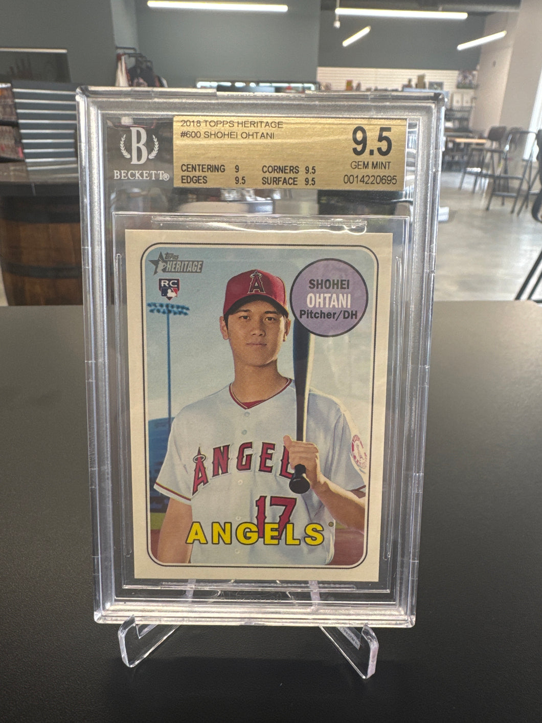 Shohei Ohtani 2018 Topps Heritage Rookie RC BGS 9.5