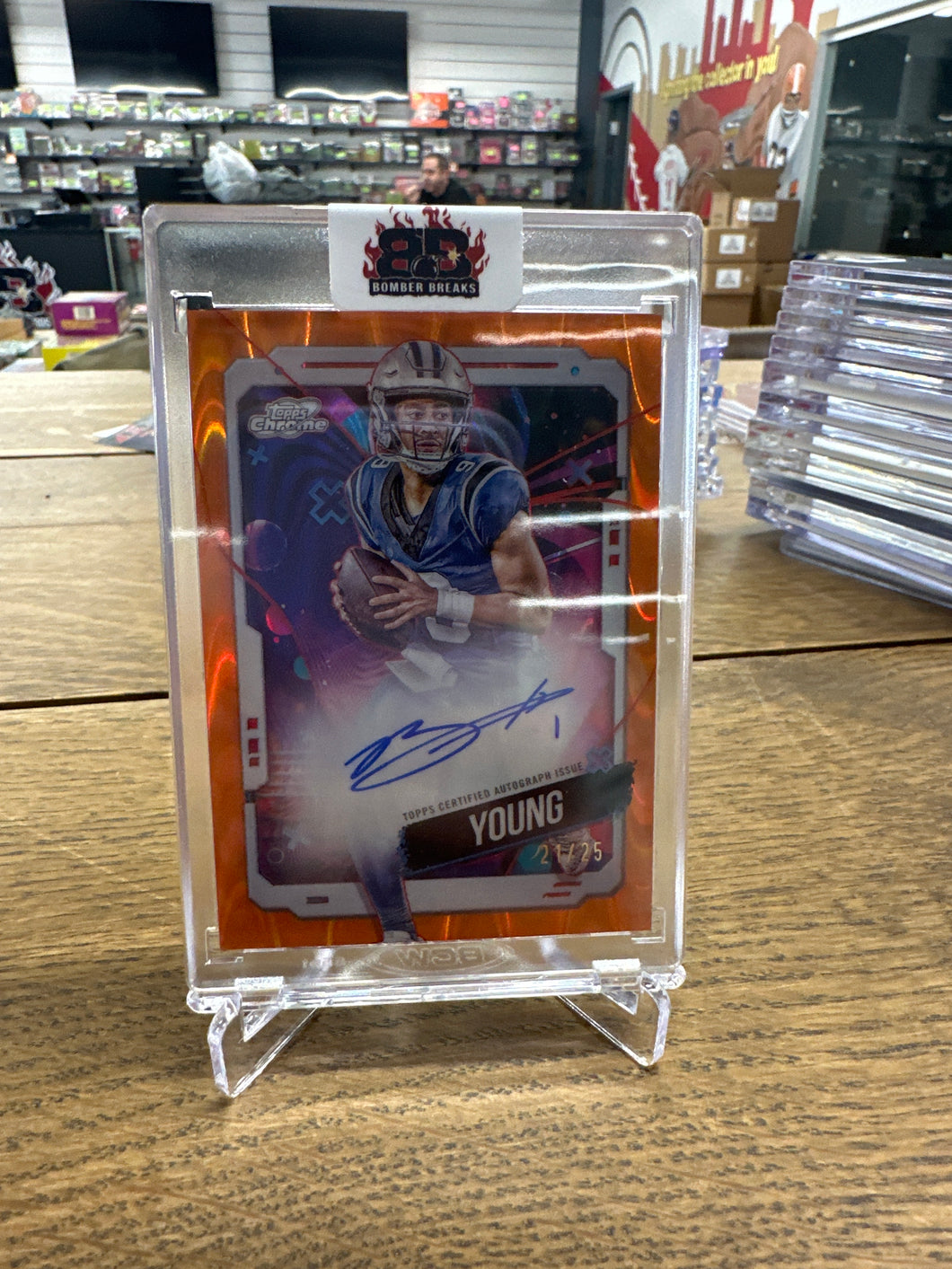 Bryce Young 2024 Topps Cosmic Chrome Orange Galactic Refractor Auto 21/25