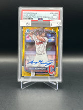 Load image into Gallery viewer, Alex Mooney 2025 Bowman Auto Gold Lava /50 #CPA-AM PSA 9
