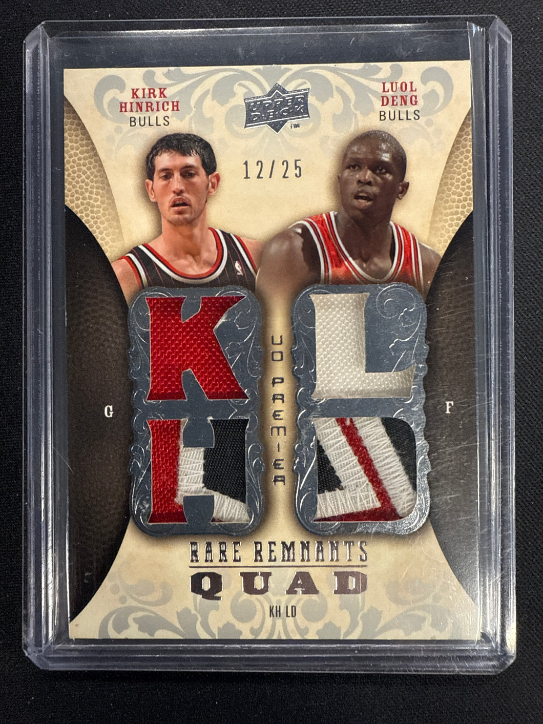 Kirk Hinrich Luol Deng 2008/09 Upper Deck Rare Remnants Quad 12/25