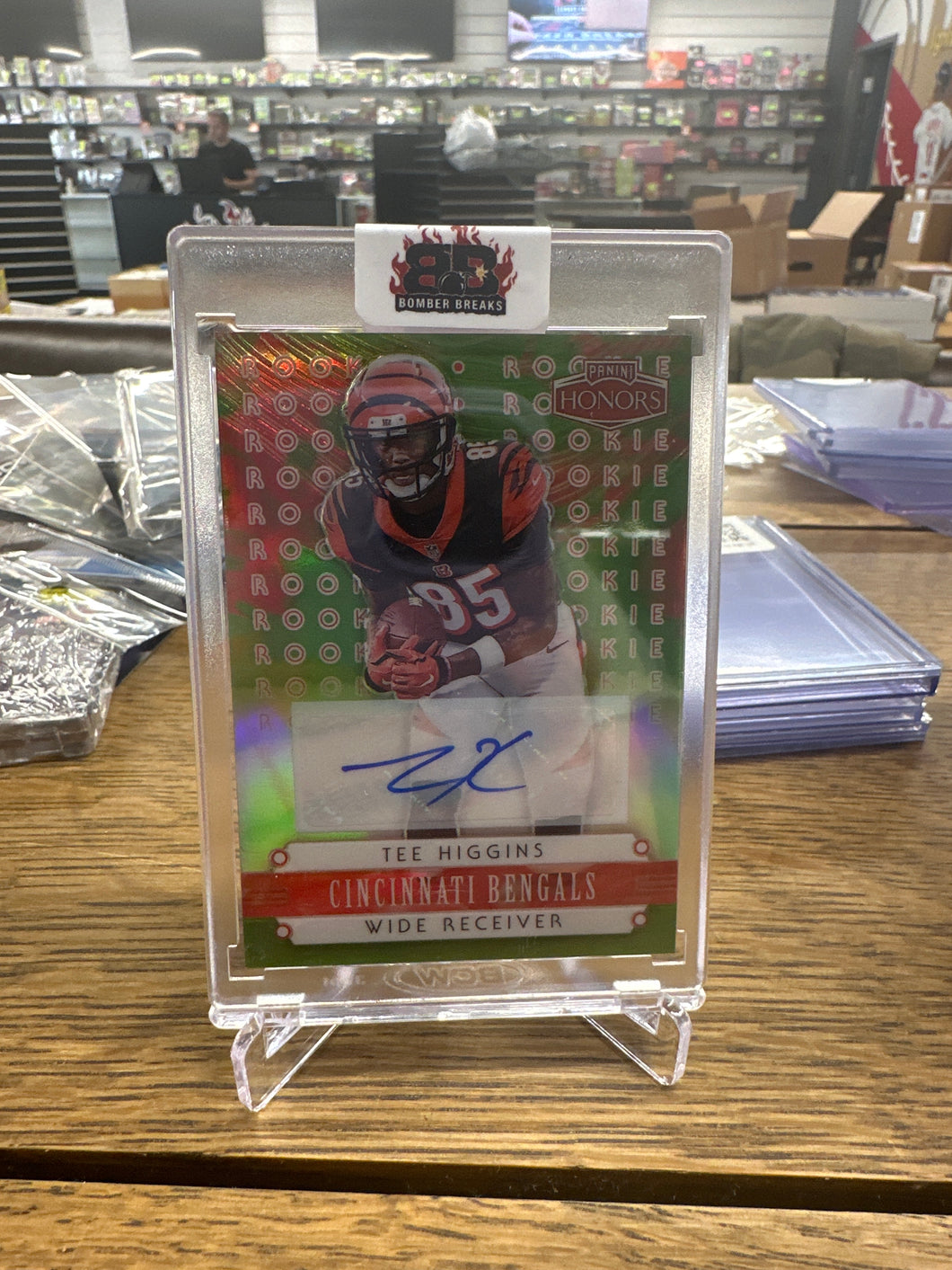 Tee Higgins 2020 Panini Honors Green Signatures Auto RC 04/10