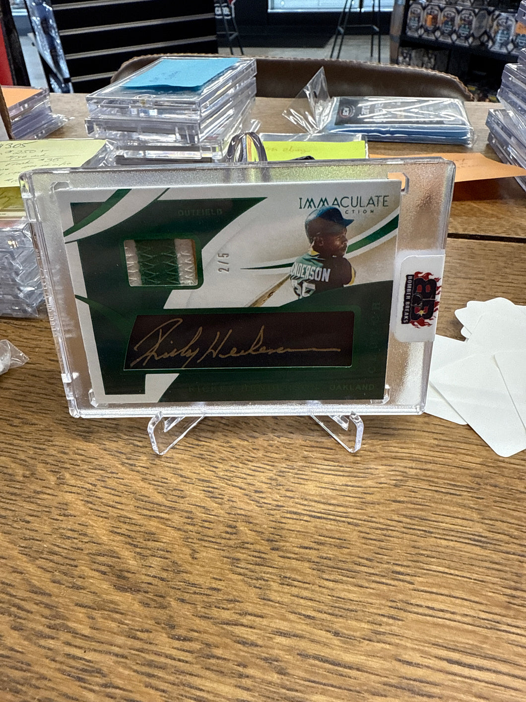 Rickey Henderson 2020 Panini Immaculate Clutch Patch Auto 2/5