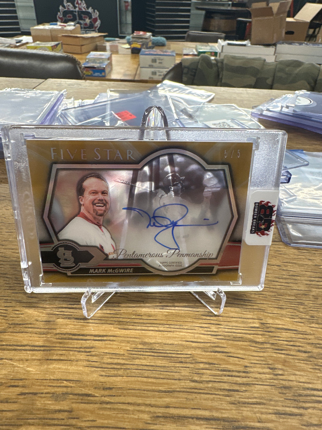 Mark McGwire 2021 Topps Five Star Pentamerous Penmanship Gold Auto 5/5