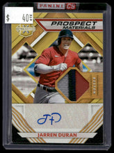 Load image into Gallery viewer, 2021 Elite Extra Edition Jarren Duran Prospect Materials Signatures Gold #/10
