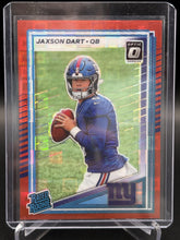 Load image into Gallery viewer, 2025 Donruss #400 Jaxson Dart Optic Rated Rookies Preview Red Pandora
