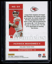 Load image into Gallery viewer, Patrick Mahomes II 2021 Panini Chronicles Purple #54 #/49
