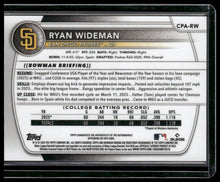 Load image into Gallery viewer, Ryan Wideman 2025 Bowman Draft #CPA-RW Auto #/50
