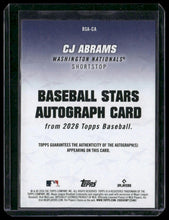 Load image into Gallery viewer, CJ Abrams 2026 Topps #BSA-CA Auto
