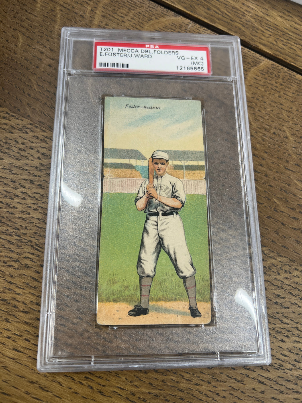 1911 Mecca Double Folders T201 Joe Ward Ed Foster PSA 4 (MC)