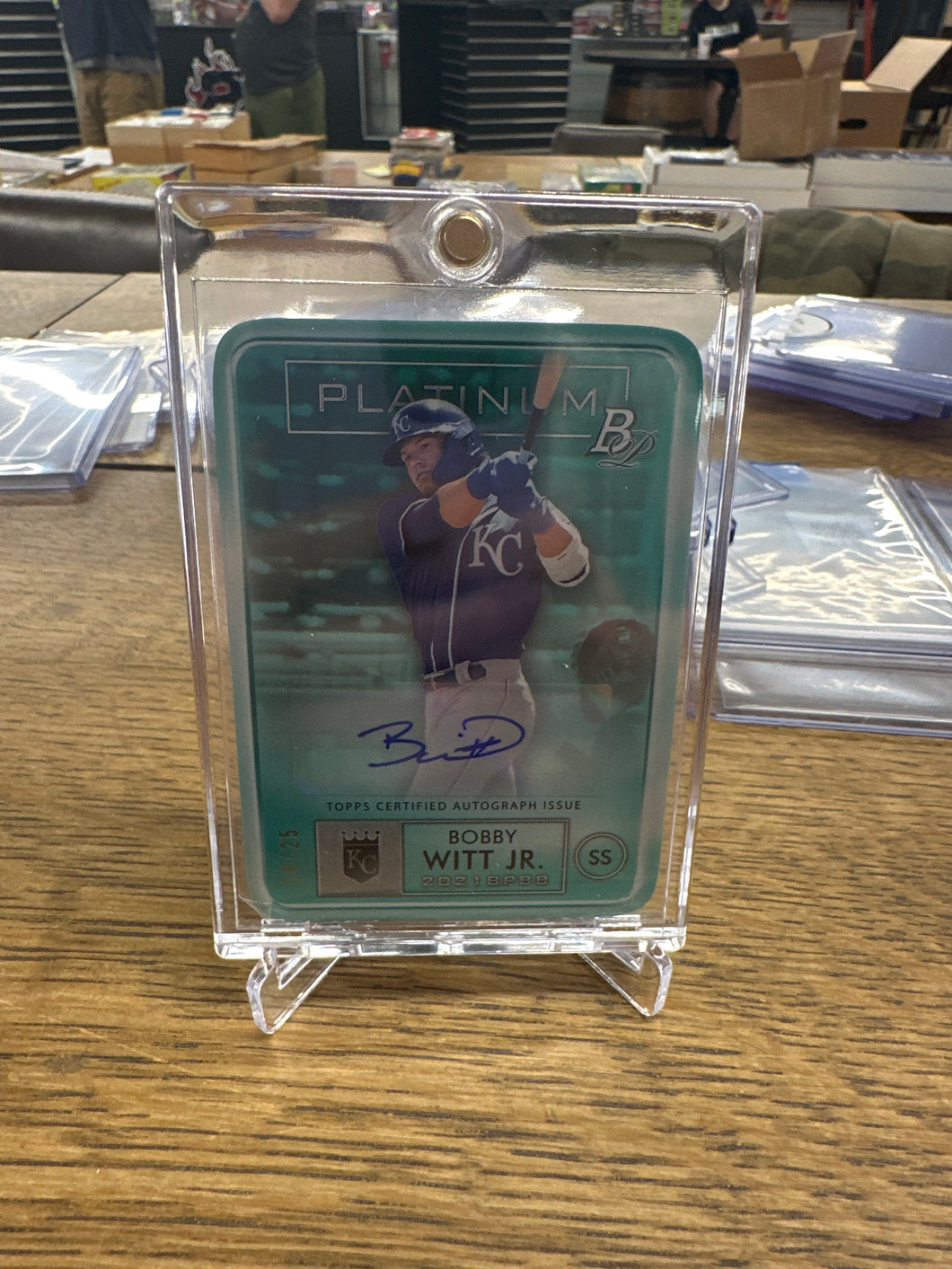 Bobby Witt Jr 2021 Bowman Platinum Die-Cuts Auto Auto RC 14/25
