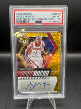 Load image into Gallery viewer, Steve Francis 2023/24 Panini Mosaic Fast Break Autograph Gold /10 - PSA 10
