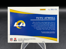 Load image into Gallery viewer, 2021 Panini Immaculate #IRL-TA Tutu Atwell Immaculate Rookie Insignias Nike #/6
