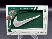 Load image into Gallery viewer, 2021 Panini Immaculate #IRL-MC Michael Carter Immaculate Rookie Insignias #/6
