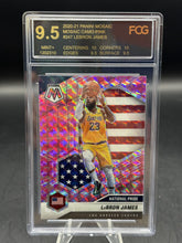 Load image into Gallery viewer, 2020-21 Panini Mosaic #247 LeBron James Mosaic Camo Pink FGC 9.5
