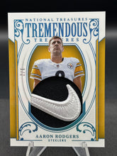 Load image into Gallery viewer, 2025 Panini National Treasures Aaron Rodgers Tremendous Treasures Nike Logo #/2
